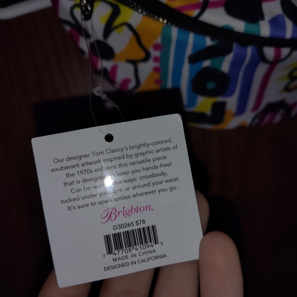 NWT Brighton Brand Colorful Graffiti Style Fanny Bag, Cross Body Bag. - Picture 4 of 6